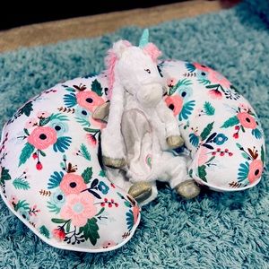 Boppy pillow and Unicorn lovey